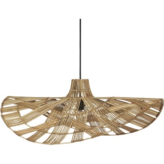 Rattanowa lampa wisząca kapelusz Wella 81cm